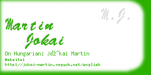 martin jokai business card